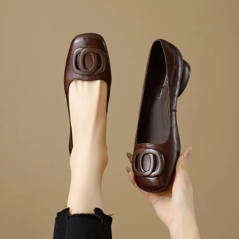 Women Shoes Heels - Französischer Stil Damenschuhe Pumps Lederschuhe für