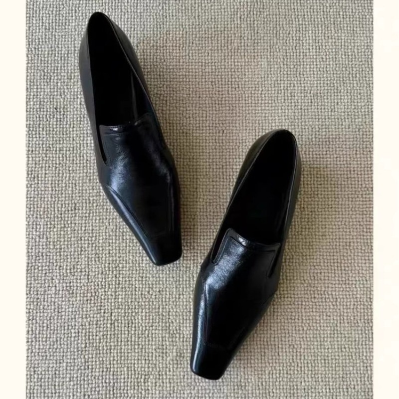 Women Shoes Heels - Retro Quadratische Spitze Tiefer Ausschnitt Slip-on