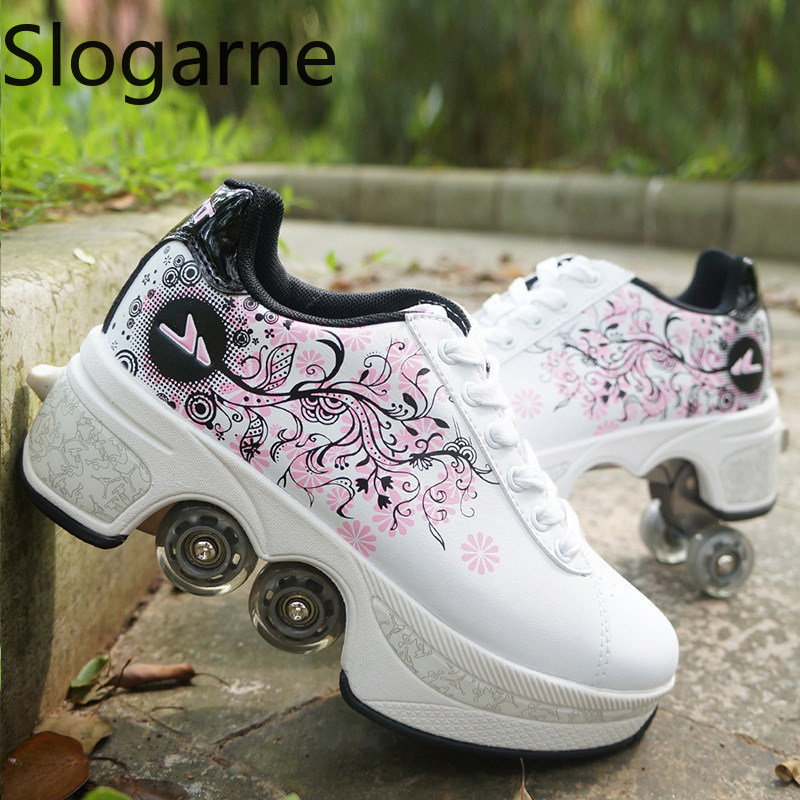 Women'S Shoes To Men'S Size - Frauen 4-Räder Verformung Rollschuhe Schuhe Männer