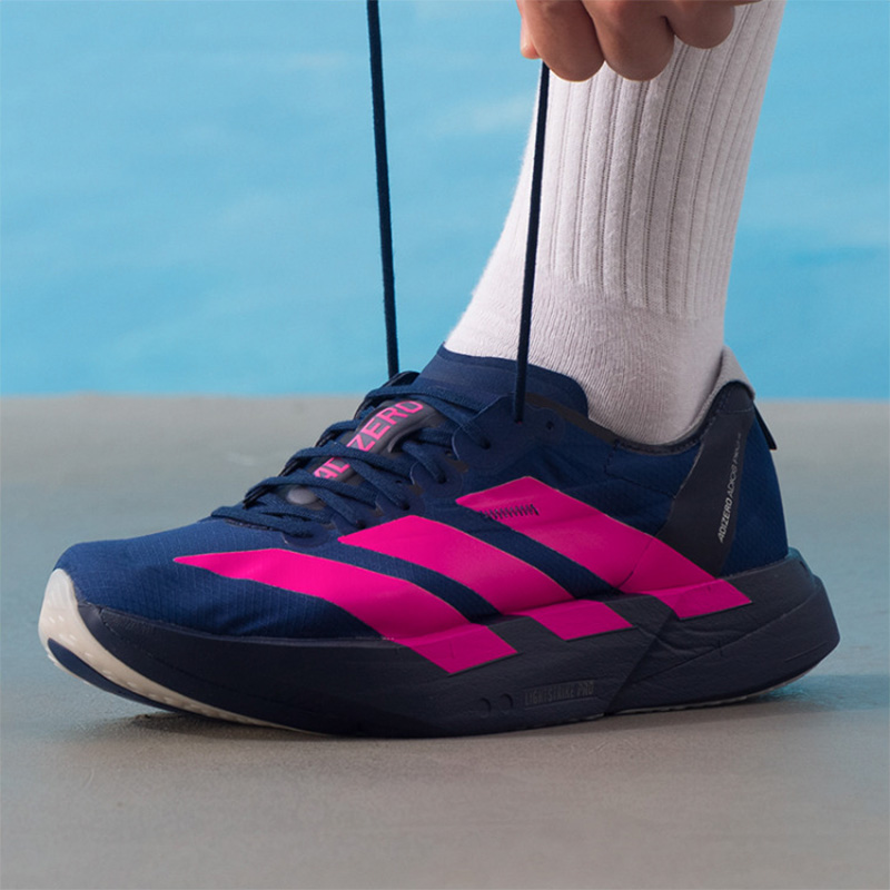 Women'S Shoes Pink Adidas - Adidas Adizero Navy Pink Rennlaufschuhe Lightstrike