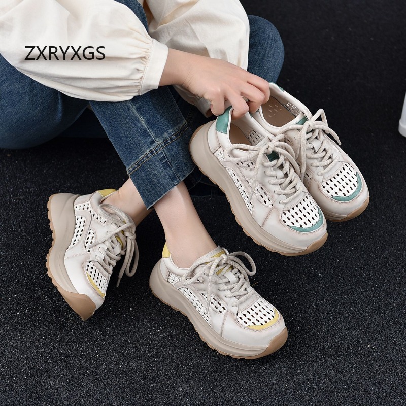 Women Shoes Size 4 In Cm - ZXRYXGS Neue Farbverlauf-Sneaker aus echtem Leder