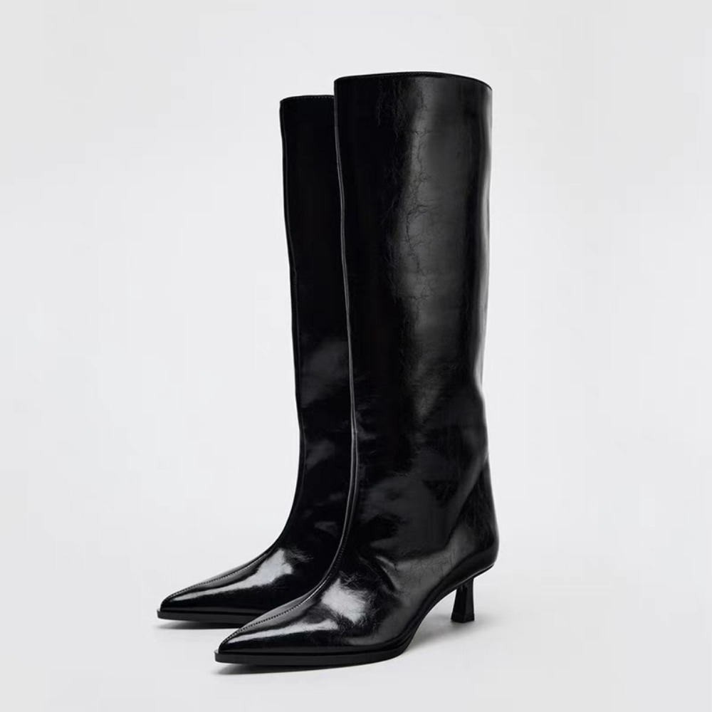 Wide Fit Heels - 2026 Breite Stiefelrohr Spitzschuhabsatz Hohe Röhrenhose