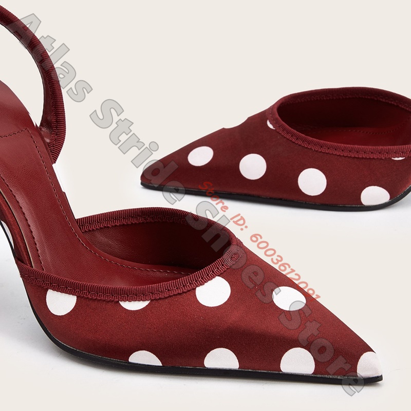Satin Weiße Polka Dot Slingbac – Wide Fit Heels Bewertung und Preis