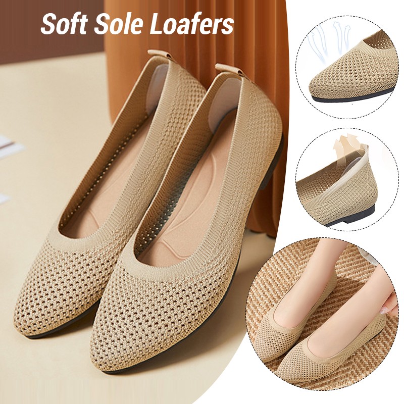Flache Damenschuhe, gestrickte – Loafer Flat Women Bewertung und Preis