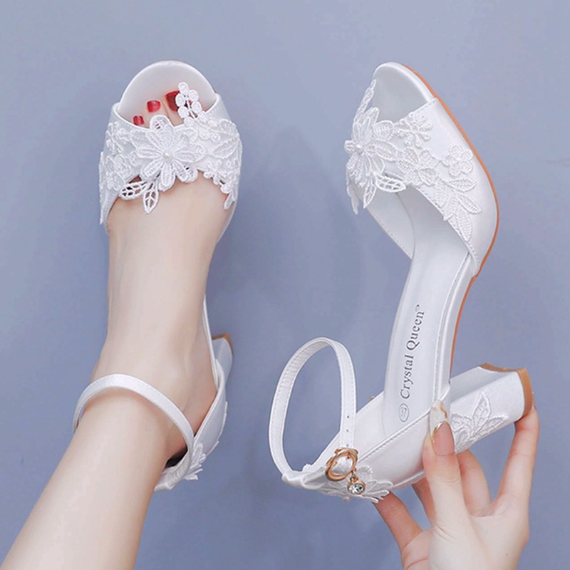 Damen-High-Heels aus weißer Se – Wide Fit Heels Bewertung und Preis