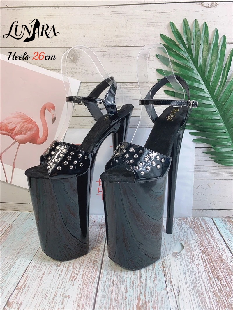 26cm/10 Zoll Schwarze Lacklede – Leopard Print Heels Bewertung und Preis