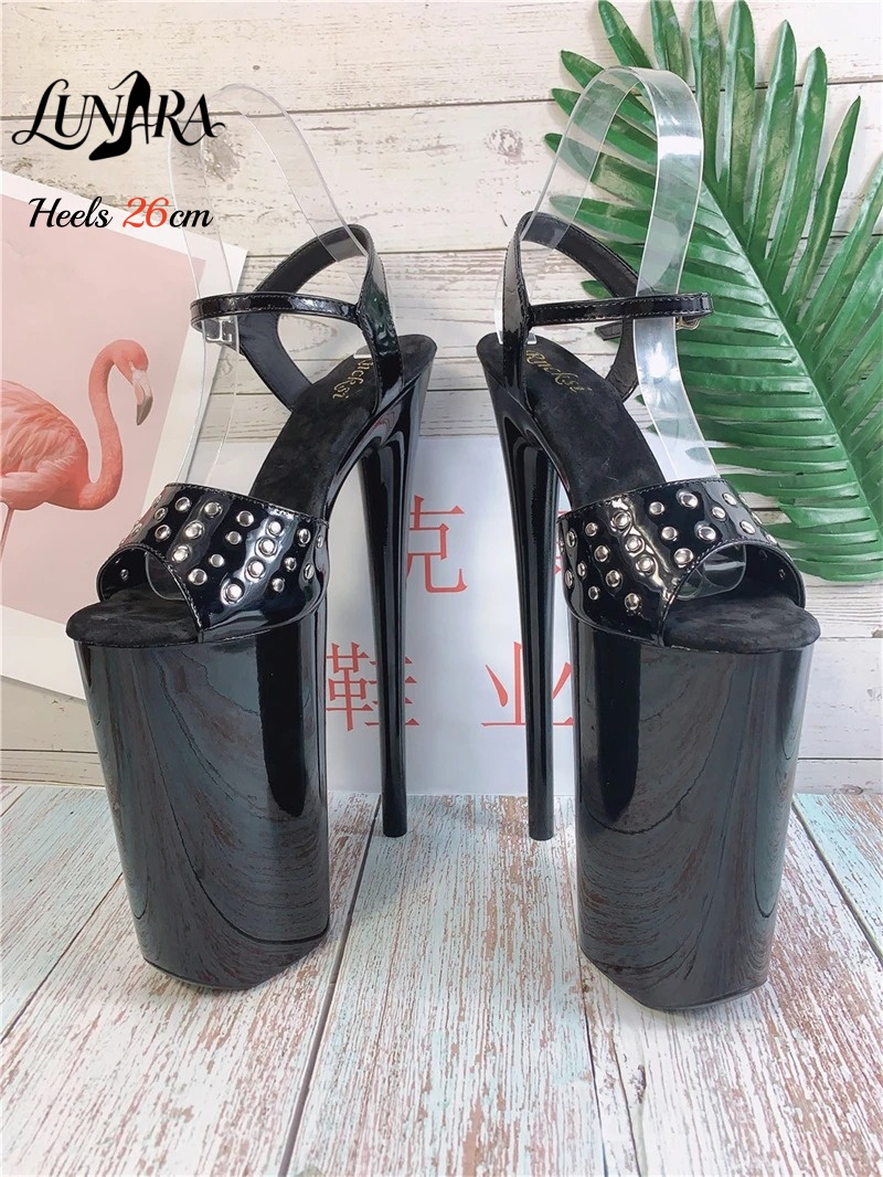 26cm/10 Zoll Schwarze Lacklede – Leopard Print Heels Bewertung und Preis