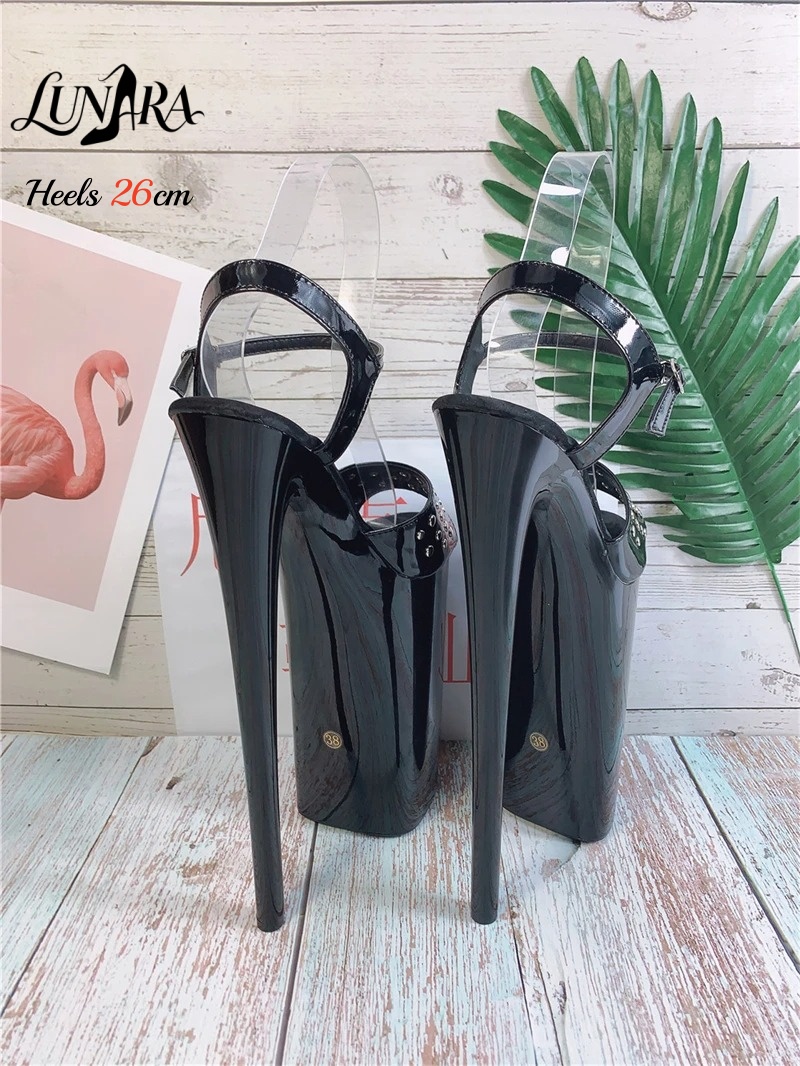 26cm/10 Zoll Schwarze Lacklede – Leopard Print Heels Bewertung und Preis