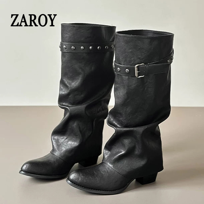 ZAROY Kniehohe Stiefel mit wei – Wide Fit Heels Bewertung und Preis