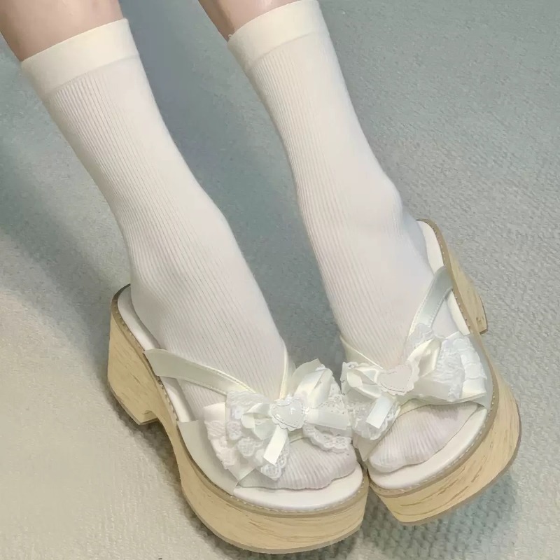 Süße Schleifen-Holzmaserung Pl – Wide Fit Heels Bewertung und Preis