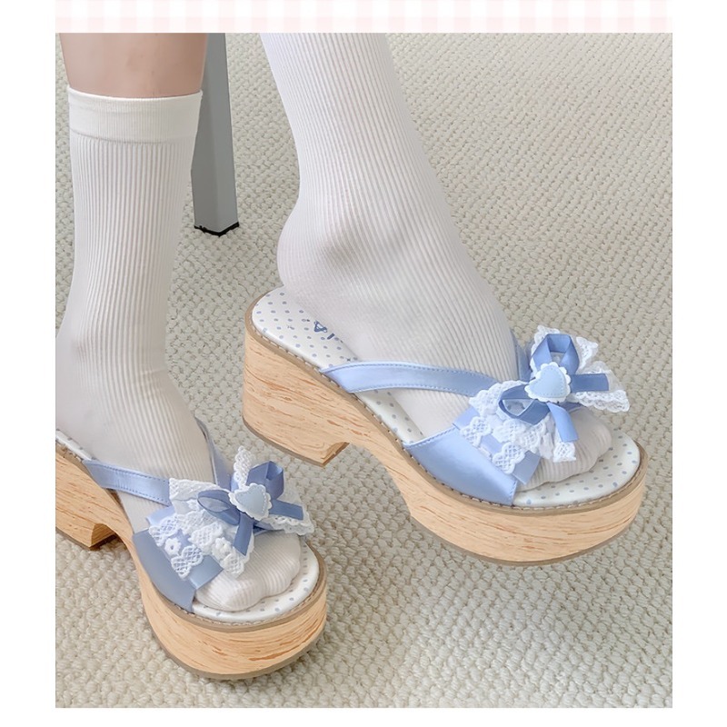 Süße Schleifen-Holzmaserung Pl – Wide Fit Heels Bewertung und Preis